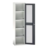 16926073 - Armoire VERSO à Porte Transparente 525x350x2000 - 4 tablettes - Gris Anthracite RAL 7016 16926073 - Armoire VERSO à Porte Transparente 525x350x2000 - 4 tablettes - Gris Anthracite RAL 7016