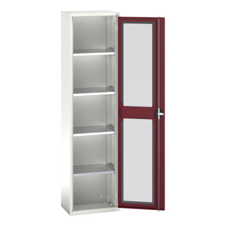 16926073 - Armoire VERSO à Porte Transparente 525x350x2000 - 4 tablettes - Rouge Pourpre RAL 3004 16926073 - Armoire VERSO à Porte Transparente 525x350x2000 - 4 tablettes - Rouge Pourpre RAL 3004
