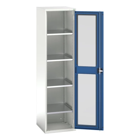 16926077 - Armoire VERSO à Porte Transparente 525x550x2000 - 4 tablettes - Bleu Gentiane RAL 5010 16926077 - Armoire VERSO à Porte Transparente 525x550x2000 - 4 tablettes - Bleu Gentiane RAL 5010