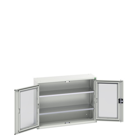 16926270 - Armoire VERSO à Double Portes Transparentes 1050x350x800 - 2 tablettes - Gris Clair RAL 7035 16926270 - Armoire VERSO à Double Portes Transparentes 1050x350x800 - 2 tablettes - Gris Clair RAL 7035
