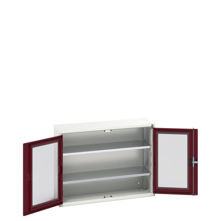 16926270 - Armoire VERSO à Double Portes Transparentes 1050x350x800 - 2 tablettes - Rouge Pourpre RAL 3004 16926270 - Armoire VERSO à Double Portes Transparentes 1050x350x800 - 2 tablettes - Rouge Pourpre RAL 3004