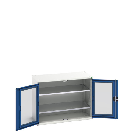 16926274 - Armoire VERSO à Double Portes Transparentes 1050x550x800 - 2 tablettes - Bleu Gentiane RAL 5010 16926274 - Armoire VERSO à Double Portes Transparentes 1050x550x800 - 2 tablettes - Bleu Gentiane RAL 5010