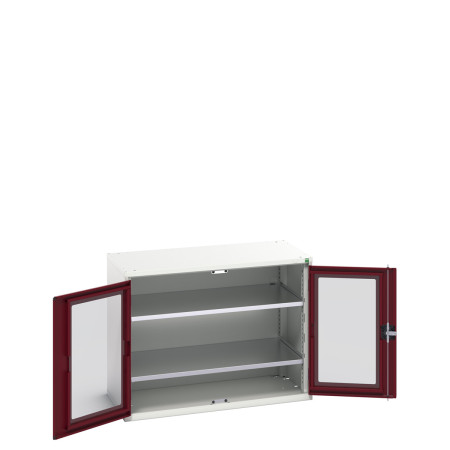 16926274 - Armoire VERSO à Double Portes Transparentes 1050x550x800 - 2 tablettes - Rouge Pourpre RAL 3004 16926274 - Armoire VERSO à Double Portes Transparentes 1050x550x800 - 2 tablettes - Rouge Pourpre RAL 3004