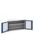 16926660 - Armoire VERSO à Double Portes Transparentes 1300x550x800 - 2 tablettes - Bleu Gentiane RAL 5010 16926660 - Armoire VERSO à Double Portes Transparentes 1300x550x800 - 2 tablettes - Bleu Gentiane RAL 5010