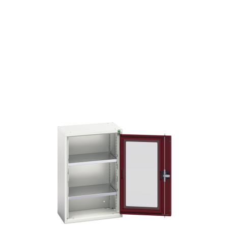 16926070 - Armoire VERSO à Porte Transparente 525x350x800 - 2 tablettes - Rouge Pourpre RAL 3004 16926070 - Armoire VERSO à Porte Transparente 525x350x800 - 2 tablettes - Rouge Pourpre RAL 3004