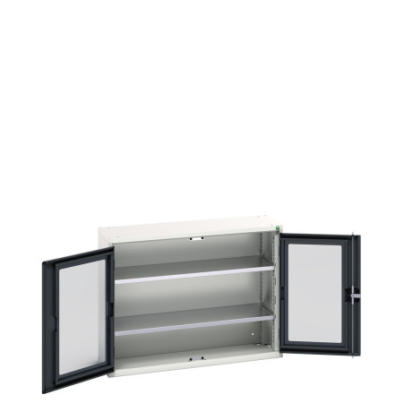 16926270 - Armoire VERSO à Double Portes Transparentes 1050x350x800 - 2 tablettes - Gris Anthracite RAL 7016 16926270 - Armoire VERSO à Double Portes Transparentes 1050x350x800 - 2 tablettes - Gris Anthracite RAL 7016