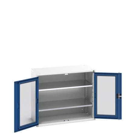 16926275 - Armoire VERSO à Double Portes Transparentes 1050x550x900 - 2 tablettes - Bleu Gentiane RAL 5010 16926275 - Armoire VERSO à Double Portes Transparentes 1050x550x900 - 2 tablettes - Bleu Gentiane RAL 5010