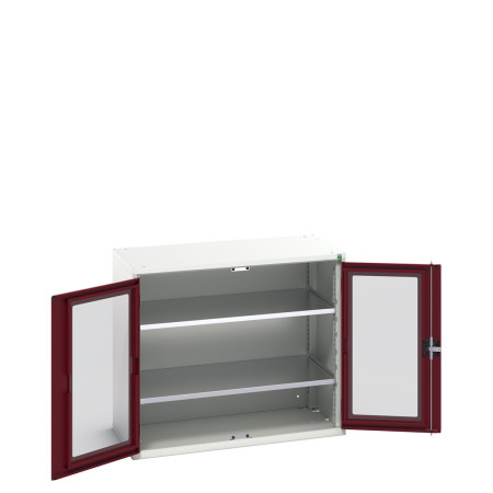 16926275 - Armoire VERSO à Double Portes Transparentes 1050x550x900 - 2 tablettes - Rouge Pourpre RAL 3004 16926275 - Armoire VERSO à Double Portes Transparentes 1050x550x900 - 2 tablettes - Rouge Pourpre RAL 3004
