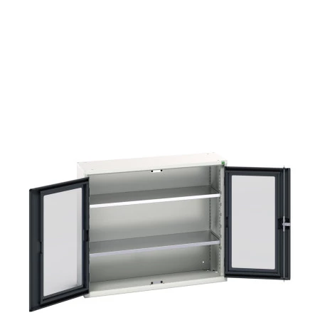 16926271 - Armoire VERSO à Double Portes Transparentes 1050x350x900 - 2 tablettes - Gris Anthracite RAL 7016 16926271 - Armoire VERSO à Double Portes Transparentes 1050x350x900 - 2 tablettes - Gris Anthracite RAL 7016