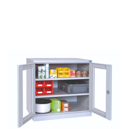 Armoire basse à portes transparentes - Hauteur 1000 mm Armoire basse à portes transparentes - Hauteur 1000 mm