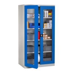Armoire haute à portes transparentes - Hauteur 1950 mm