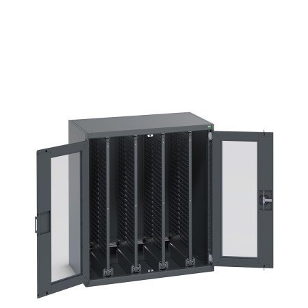 40301030 - Armoire CUBIO SMV-10612-44 - Portes Transp, 4 Pann à Bacs Coulissants - LxPxH 1050x650x1200mm - Full Gris Anthracite RAL 7016 40301030 - Armoire CUBIO SMV-10612-44 - Portes Transp, 4 Pann à Bacs Coulissants - LxPxH 1050x650x1200mm - Full Gris Anthracite RAL 7016