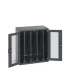 40301006 - Armoire CUBIO SMV-10612-42 - Portes Transp, 4 Pann Perfo Coulissants - LxPxH 1050x650x1200mm - Full Gris Anthracite RAL 7016 40301006 - Armoire CUBIO SMV-10612-42 - Portes Transp, 4 Pann Perfo Coulissants - LxPxH 1050x650x1200mm - Full Gris Anthracite RAL 7016