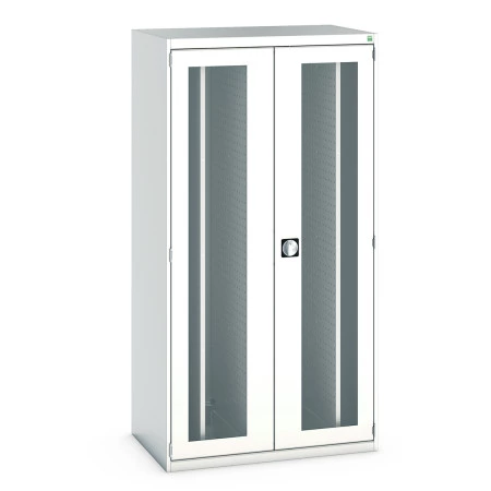 40301012 - Armoire CUBIO SMV-10620-42 - Portes Transp, 4 Pann Perfo Coulissants - LxPxH 1050x650x2000mm - Gris Clair RAL 7035 40301012 - Armoire CUBIO SMV-10620-42 - Portes Transp, 4 Pann Perfo Coulissants - LxPxH 1050x650x2000mm - Gris Clair RAL 7035