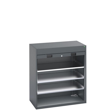 40201009 - Armoire CUBIO SMR-10612-1 - Avec Porte Rideau et 3 Tablettes - LxPxH 1050x650x1200mm - Full Gris Anthracite RAL 7016 40201009 - Armoire CUBIO SMR-10612-1 - Avec Porte Rideau et 3 Tablettes - LxPxH 1050x650x1200mm - Full Gris Anthracite RAL 7016