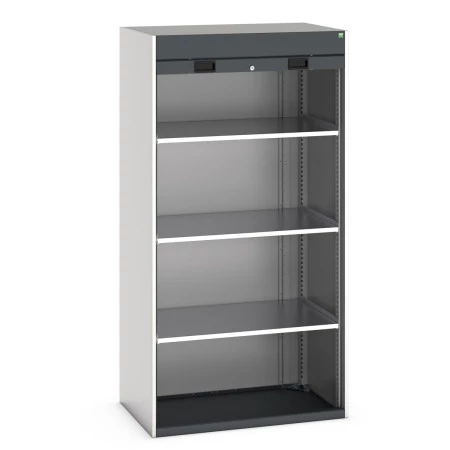 40201021 - Armoire CUBIO SMR-10620-10 - Avec Porte Rideau et 3 Tablettes - LxPxH 1050x650x2000mm - Gris Anthracite RAL 7016 40201021 - Armoire CUBIO SMR-10620-10 - Avec Porte Rideau et 3 Tablettes - LxPxH 1050x650x2000mm - Gris Anthracite RAL 7016