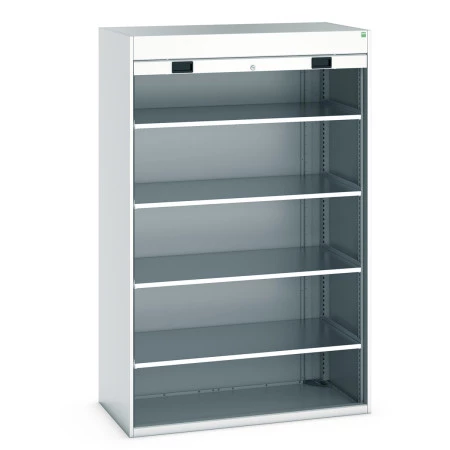 40201013 - CUBIO Armoire SMR-13620-1 - Avec Porte Rideau et 4 Tablettes - LxPxH 1300x650x2000mm - Gris Clair RAL 7035 40201013 - CUBIO Armoire SMR-13620-1 - Avec Porte Rideau et 4 Tablettes - LxPxH 1300x650x2000mm - Gris Clair RAL 7035