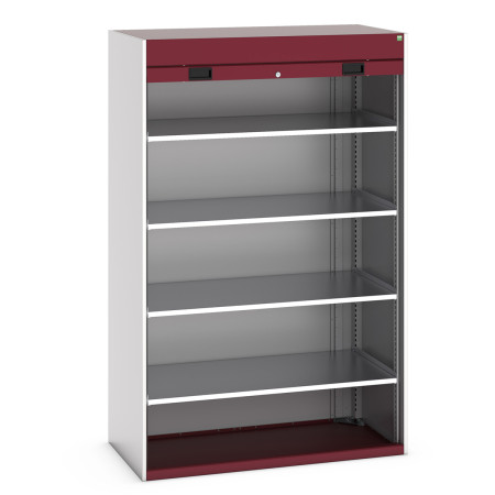 40201013 - CUBIO Armoire SMR-13620-1 - Avec Porte Rideau et 4 Tablettes - LxPxH 1300x650x2000mm - Rouge Pourpre RAL 3004 40201013 - CUBIO Armoire SMR-13620-1 - Avec Porte Rideau et 4 Tablettes - LxPxH 1300x650x2000mm - Rouge Pourpre RAL 3004
