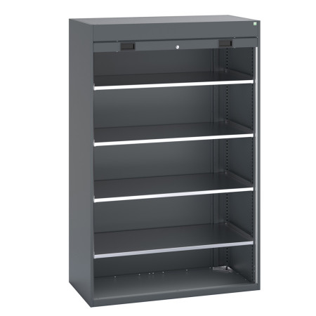 40201013 - CUBIO Armoire SMR-13620-1 - Avec Porte Rideau et 4 Tablettes - LxPxH 1300x650x2000mm - Full Gris Anthracite RAL 7016 40201013 - CUBIO Armoire SMR-13620-1 - Avec Porte Rideau et 4 Tablettes - LxPxH 1300x650x2000mm - Full Gris Anthracite RAL 7016