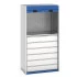 40201024 - Armoire CUBIO SMR-10620-12 Porte Rideau - 2 Tablettes, 6 Tiroirs de 175mm, 2 Panneaux à Bacs - LxPxH 1050x650x2000mm - Bleu Gentiane RAL 5010 40201024 - Armoire CUBIO SMR-10620-12 Porte Rideau - 2 Tablettes, 6 Tiroirs de 175mm, 2 Panneaux à Bacs - LxPxH 1050x650x2000mm - Bleu Gentiane RAL 5010