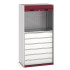40201024 - Armoire CUBIO SMR-10620-12 Porte Rideau - 2 Tablettes, 6 Tiroirs de 175mm, 2 Panneaux à Bacs - LxPxH 1050x650x2000mm - Rouge Pourpre RAL 3004 40201024 - Armoire CUBIO SMR-10620-12 Porte Rideau - 2 Tablettes, 6 Tiroirs de 175mm, 2 Panneaux à Bacs - LxPxH 1050x650x2000mm - Rouge Pourpre RAL 3004