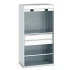40201023 - Armoire CUBIO SMR-10620-12 Porte Rideau - 2 Tablettes, 2 Tiroirs de 175mm, 2 Panneaux à Bacs - LxPxH 1050x650x2000mm - Gris Clair RAL 7035 40201023 - Armoire CUBIO SMR-10620-12 Porte Rideau - 2 Tablettes, 2 Tiroirs de 175mm, 2 Panneaux à Bacs - LxPxH 1050x650x2000mm - Gris Clair RAL 7035