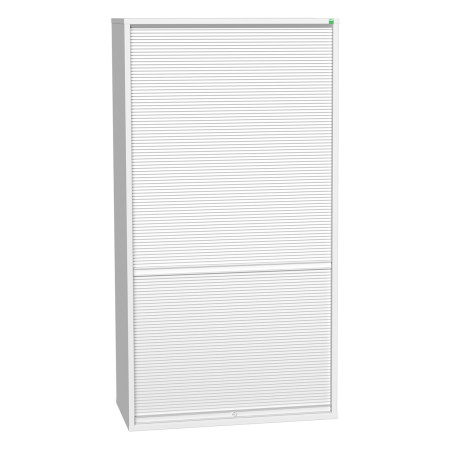 16926700 - VERSO Armoire à Porte Rideau - Avec 3 Tablettes - LxPxH 1050x550x2000mm - Gris Clair RAL 7035