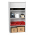 16926700 - VERSO Armoire à Porte Rideau - Avec 3 Tablettes - LxPxH 1050x550x2000mm - Gris Clair RAL 7035 - en situation 16926700 - VERSO Armoire à Porte Rideau - Avec 3 Tablettes - LxPxH 1050x550x2000mm - Gris Clair RAL 7035 - en situation