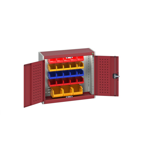 40031064 - Armoire Murale à Bacs CUBIO - Avec Fond à Bacs et 23 Bacs - LxPxH 800x325x700mm - Rouge Pourpre RAL 3004 40031064 - Armoire Murale à Bacs CUBIO - Avec Fond à Bacs et 23 Bacs - LxPxH 800x325x700mm - Rouge Pourpre RAL 3004