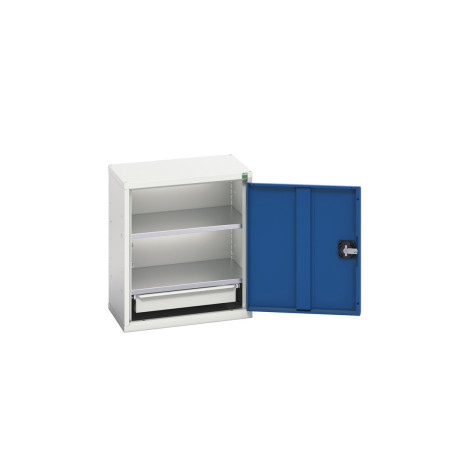 16929003 - Armoire Murale Eco - Avec 2 Tablettes, 1 Tiroir - LxPxH 525x350x600mm - Bleu Gentiane RAL 5010 16929003 - Armoire Murale Eco - Avec 2 Tablettes, 1 Tiroir - LxPxH 525x350x600mm - Bleu Gentiane RAL 5010