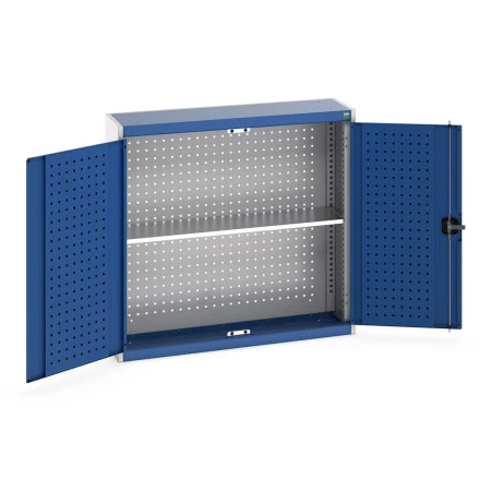 40031069 - Armoire Murale Perfo CUBIO - Avec Fond Perfo et 1 Tablette - LxPxH 1050x325x1000mm - Bleu Gentiane RAL 5010 40031069 - Armoire Murale Perfo CUBIO - Avec Fond Perfo et 1 Tablette - LxPxH 1050x325x1000mm - Bleu Gentiane RAL 5010