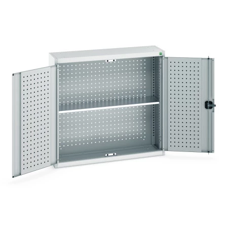 40031069 - Armoire Murale Perfo CUBIO - Avec Fond Perfo et 1 Tablette - LxPxH 1050x325x1000mm - Gris Clair RAL 7035 40031069 - Armoire Murale Perfo CUBIO - Avec Fond Perfo et 1 Tablette - LxPxH 1050x325x1000mm - Gris Clair RAL 7035