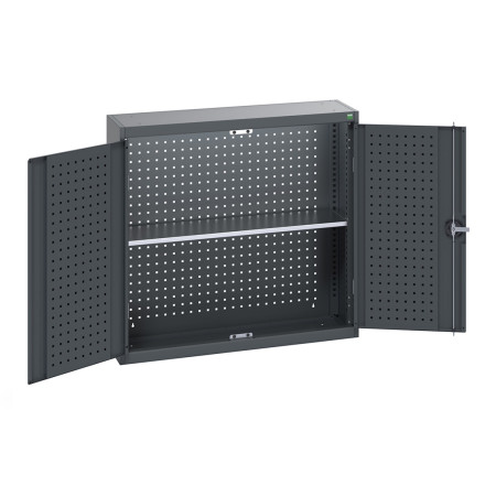 40031069 - Armoire Murale Perfo CUBIO - Avec Fond Perfo et 1 Tablette - LxPxH 1050x325x1000mm - Full Gris Anthracite RAL 7016 40031069 - Armoire Murale Perfo CUBIO - Avec Fond Perfo et 1 Tablette - LxPxH 1050x325x1000mm - Full Gris Anthracite RAL 7016