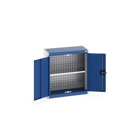 40031079 - Armoire Murale Perfo CUBIO - Avec Fond Perfo et 1 Tablette - LxPxH 650x325x700mm - Bleu Gentiane RAL 5010 40031079 - Armoire Murale Perfo CUBIO - Avec Fond Perfo et 1 Tablette - LxPxH 650x325x700mm - Bleu Gentiane RAL 5010