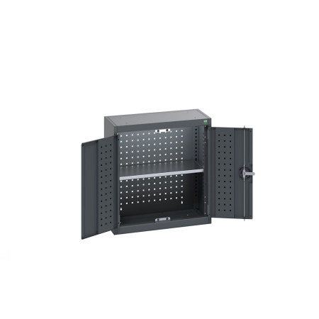 40031079 - Armoire Murale Perfo CUBIO - Avec Fond Perfo et 1 Tablette - LxPxH 650x325x700mm - Full Gris Anthracite RAL 7016 40031079 - Armoire Murale Perfo CUBIO - Avec Fond Perfo et 1 Tablette - LxPxH 650x325x700mm - Full Gris Anthracite RAL 7016
