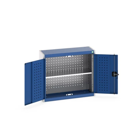 40031068 - Armoire Murale Perfo CUBIO - Avec Fond Perfo et 1 Tablette - LxPxH 800x325x700mm - Bleu Gentiane RAL 5010 40031068 - Armoire Murale Perfo CUBIO - Avec Fond Perfo et 1 Tablette - LxPxH 800x325x700mm - Bleu Gentiane RAL 5010