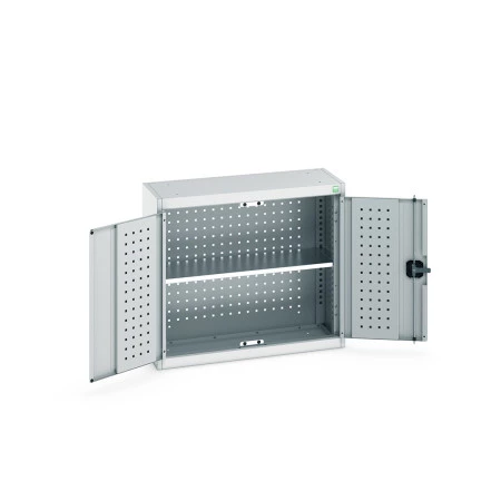 40031068 - Armoire Murale Perfo CUBIO - Avec Fond Perfo et 1 Tablette - LxPxH 800x325x700mm - Gris Clair RAL 7035 40031068 - Armoire Murale Perfo CUBIO - Avec Fond Perfo et 1 Tablette - LxPxH 800x325x700mm - Gris Clair RAL 7035