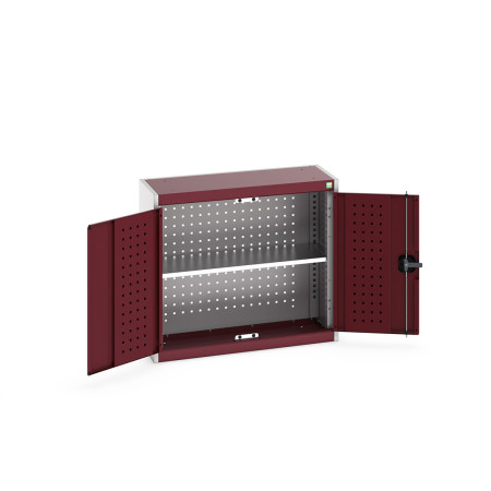 40031068 - Armoire Murale Perfo CUBIO - Avec Fond Perfo et 1 Tablette - LxPxH 800x325x700mm - Rouge Pourpre RAL 3004 40031068 - Armoire Murale Perfo CUBIO - Avec Fond Perfo et 1 Tablette - LxPxH 800x325x700mm - Rouge Pourpre RAL 3004
