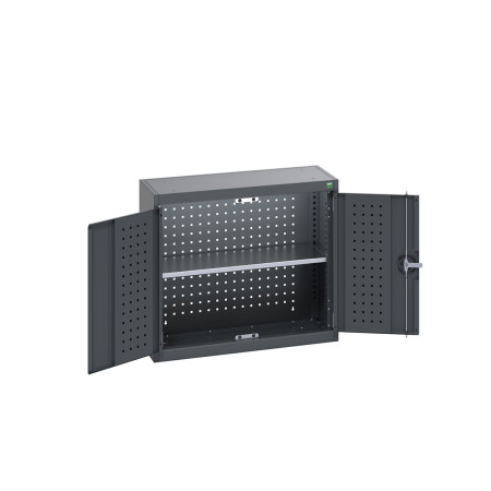 40031068 - Armoire Murale Perfo CUBIO - Avec Fond Perfo et 1 Tablette - LxPxH 800x325x700mm - Full Gris Anthracite RAL 7016 40031068 - Armoire Murale Perfo CUBIO - Avec Fond Perfo et 1 Tablette - LxPxH 800x325x700mm - Full Gris Anthracite RAL 7016