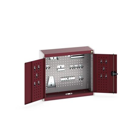 40031066 - Armoire Murale Perfo CUBIO - Avec Fond Perfo et 20 accessoires - LxPxH 800x325x700mm - Rouge Pourpre RAL 3004 40031066 - Armoire Murale Perfo CUBIO - Avec Fond Perfo et 20 accessoires - LxPxH 800x325x700mm - Rouge Pourpre RAL 3004