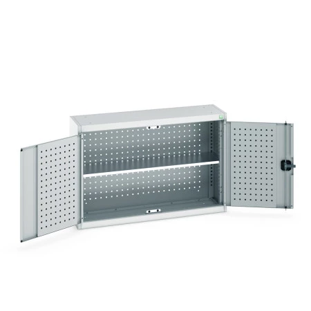 40031054 - Armoire Murale Perfo CUBIO - Avec Fond Perfo et 1 Tablette - LxPxH 1050x325x700mm - Gris Clair RAL 7035 40031054 - Armoire Murale Perfo CUBIO - Avec Fond Perfo et 1 Tablette - LxPxH 1050x325x700mm - Gris Clair RAL 7035