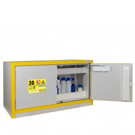 Armoire pour produits dangeraux EN 14470-1 et FM 6050 30 minutes, sous-paillase 2 portes. Armoire pour produits dangeraux EN 14470-1 et FM 6050 30 minutes, sous-paillase 2 portes.