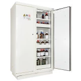 Armoire pour produits inflammables, corrosifs et toxiques, 90 minutes, 6 étagères, 240 L. Armoire pour produits inflammables, corrosifs et toxiques, 90 minutes, 6 étagères, 240 L.