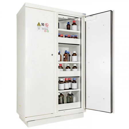 Armoire pour produits inflammables, corrosifs et toxiques, 90 minutes, 6 étagères, 240 L. Armoire pour produits inflammables, corrosifs et toxiques, 90 minutes, 6 étagères, 240 L.