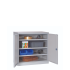 Armoire Basse Equipée - 3 Etagères - LxPxH 1000x500x1000 mm - Caisson et Ossature Gris Clair RAL 7035 - Façade Gris Clair RAL 7035 Armoire Basse Equipée - 3 Etagères - LxPxH 1000x500x1000 mm - Caisson et Ossature Gris Clair RAL 7035 - Façade Gris Clair RAL 7035