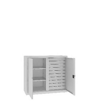 Le corps de l'armoire peut supporter une charge allant jusqu'à 400 kg. Etagères réglables au pas de 25 mm. Le corps de l'armoire peut supporter une charge allant jusqu'à 400 kg. Etagères réglables au pas de 25 mm.