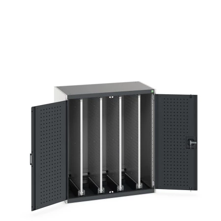 40301005 - Armoire CUBIO SMV-10612-41 - Portes Perfo, 4 Pann Perfo Coulissants - LxPxH 1050x650x1200mm - Gris Anthracite RAL 7016