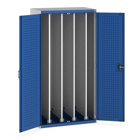 40301011 - Armoire CUBIO SMV-10620-41 - Portes Perfo, 4 Pann Perfo Coulissants - LxPxH 1050x650x2000mm - Bleu Gentiane RAL 5010 40301011 - Armoire CUBIO SMV-10620-41 - Portes Perfo, 4 Pann Perfo Coulissants - LxPxH 1050x650x2000mm - Bleu Gentiane RAL 5010