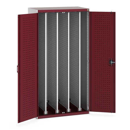 40301011 - Armoire CUBIO SMV-10620-41 - Portes Perfo, 4 Pann Perfo Coulissants - LxPxH 1050x650x2000mm - Rouge Pourpre RAL 3004 40301011 - Armoire CUBIO SMV-10620-41 - Portes Perfo, 4 Pann Perfo Coulissants - LxPxH 1050x650x2000mm - Rouge Pourpre RAL 3004