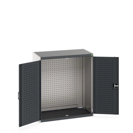 40021197 - Armoire CUBIO SMLF-10612-1 - Avec Portes Perfo et Fond Perfo - LxPxH 1050x650x1200mm - Gris Anthracite RAL 7016